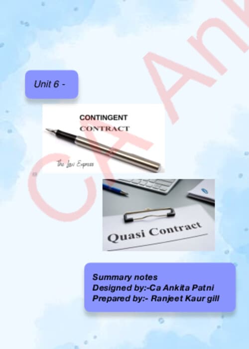 First page of Ankita Patani Mam Law notes Chaper 2 Unit 6 If Anyone wants Hardik Sir , Parag Sir , PW & Nishant Sir & Gurpreet Sir Classes DM me