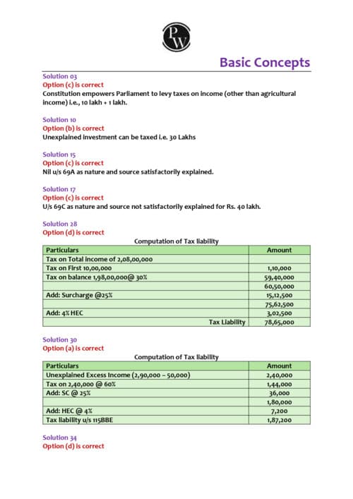First page of PW Ramban Taxation Solution Latest Edition ✅ If Anybody wants PW, VC Gurukul & Ekagrata classes DM me ✔️