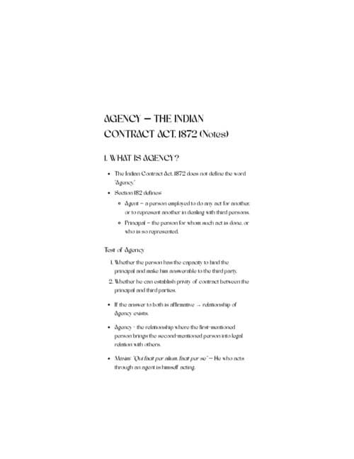 First page of Agency detailed notes self made