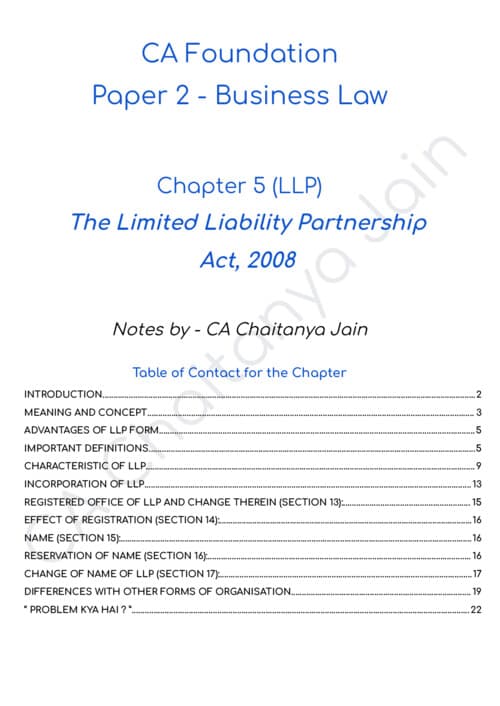 First page of CJ STYLE BOOK (The Limited liability Partnership Act, 2008) All imp questions, mtp, rtp, notes, and many more of the llp chapter in one place...