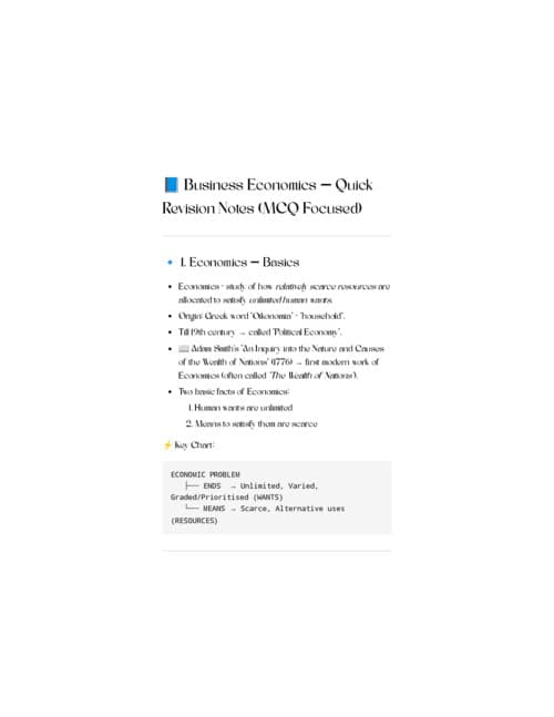 First page of Business economics chapter 1