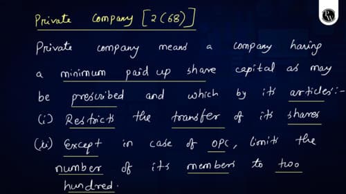First page of Nikesh sir hand written home work provided during class The company Act 13 lec6