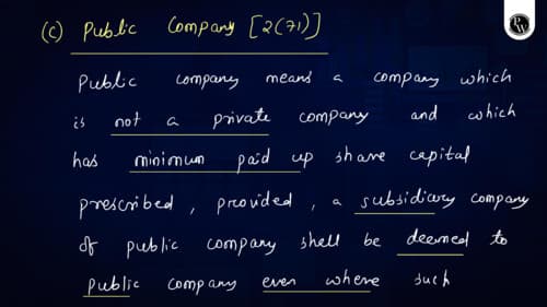 First page of Nikesh sir hand written home work provided during class The company Act 13 lec7