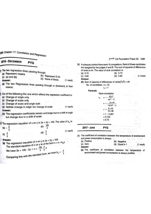 First page of Corelation and regression scanner