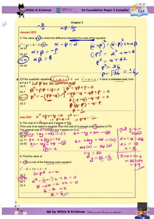 First page of QA Chapter 2 PYQ of Last 12 attempts If Anybody wants PW, VC Gurukul and Parag Sir Classes DM me