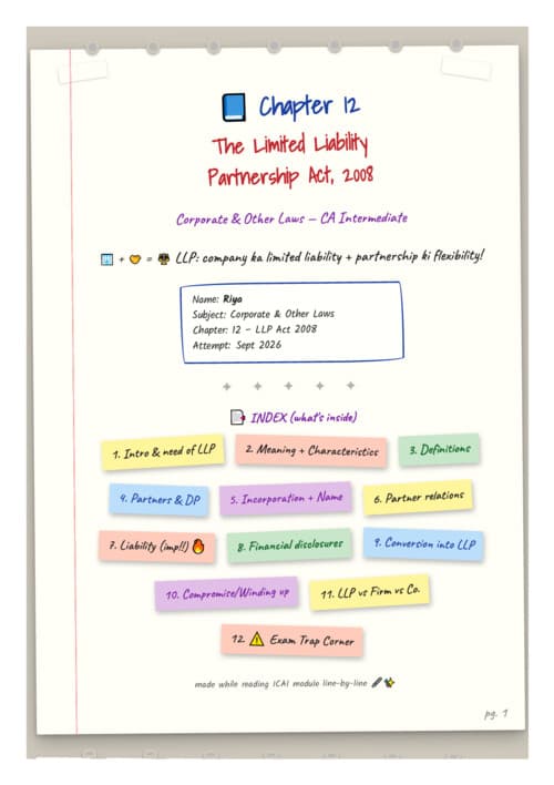 First page of LLP Handwritten Notes If Anybody wants PW, VC Gurukul and Ekagrata classes DM me ✔️