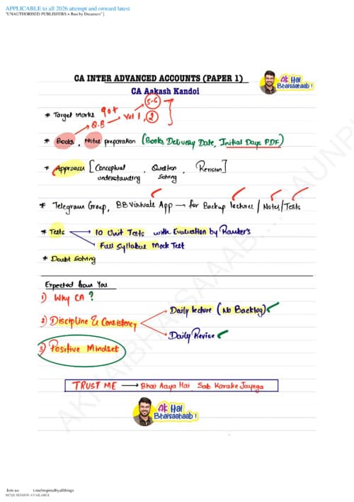First page of BOARD Latest Notes By Aakash Kandoi Sir Part 1 ✅ If Anybody wants PW, VC Gurukul and Ekagrata classes DM me ✔️