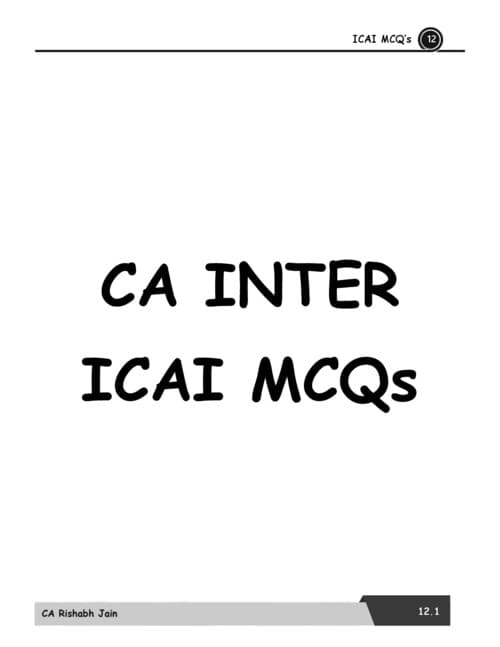 First page of CA Inter Audit MCQ By Rishabh Jain Sir ✅ If Anybody wants PW, VC Gurukul and Ekagrata classes DM me ✅