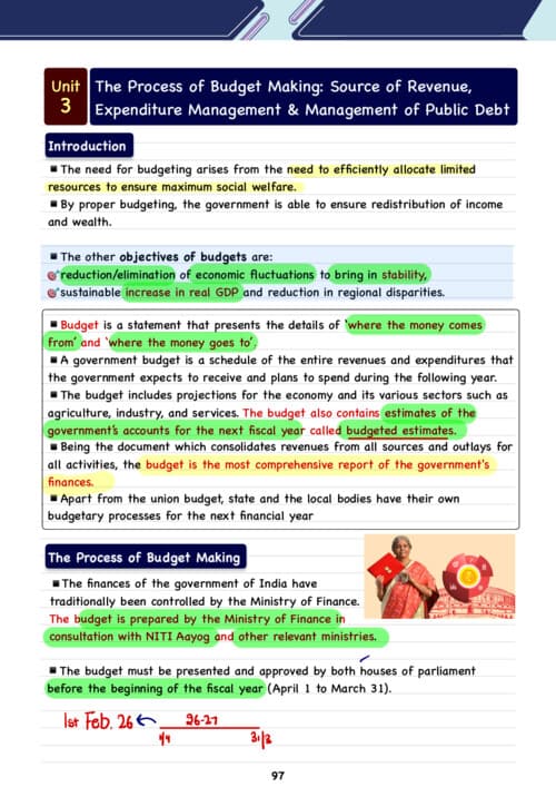 First page of Public Finance Unit 3 Hardik Manchanda Sir Latest Edition Notes If Anybody wants PW, VC Gurukul and Parag Sir Classes DM me