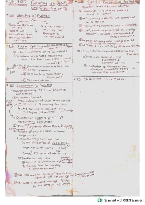 First page of Ca inter Audit ch :-8 Handwritten notes easy for reading