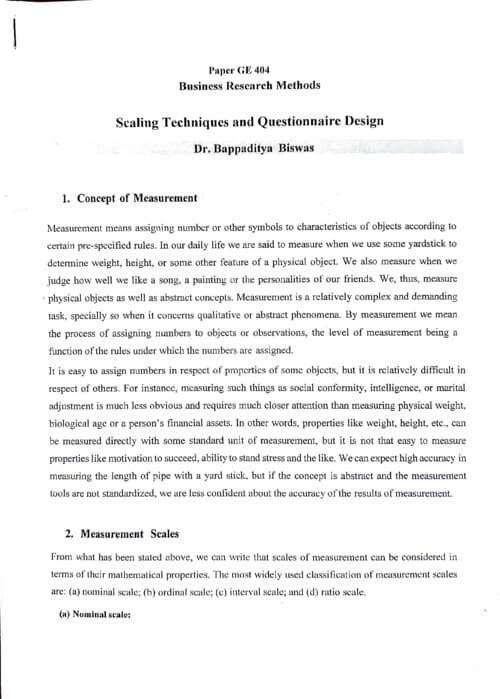 First page of Business Research Methods