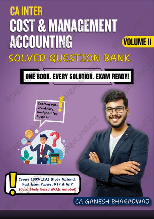 First page of Costing Question Bank Vol 2 By Ganesh Bhardwaj If Anybody wants PW, Vishwas CA and Ekagrata classes DM me ✅