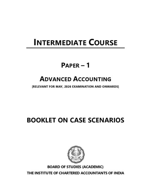 First page of Advance Account case scenario booklet by icai