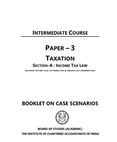 First page of taxation case scenario booklet by icai