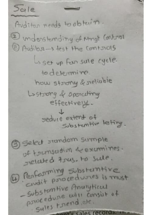 First page of Ca inter Audit ch:-5 Part:-2 profit and loss statement items Handwritten notes easy for effective reading Also read the schedule formate from modul