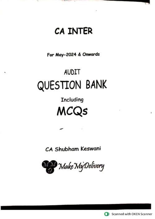 First page of question bank by subham keshwani