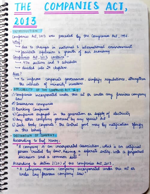 First page of Companies act 2013