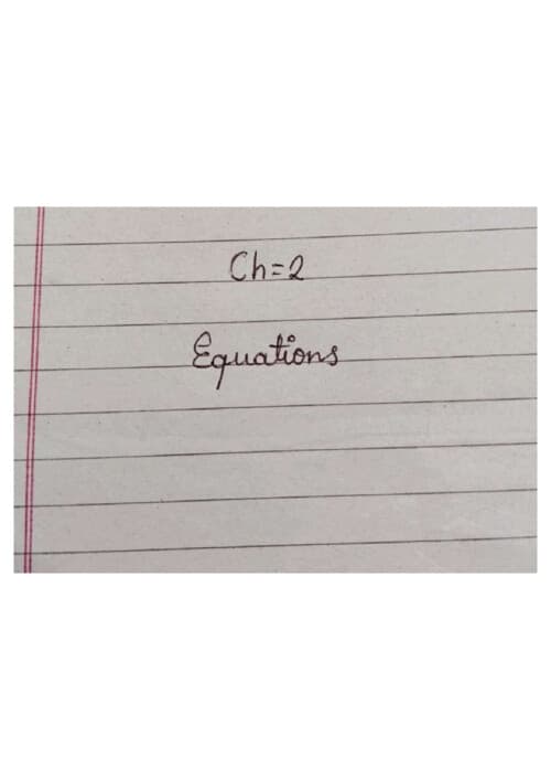 First page of (Quantitative Aptitude) ch 2 ; Equations by pw handwritten notes
