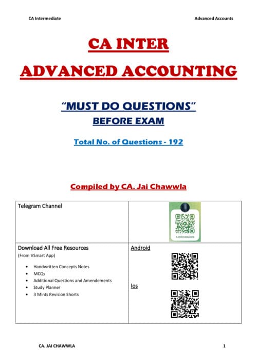First page of Must do question