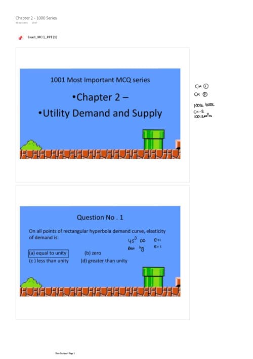 First page of THEORY OF DEMAND AND SUPPLY SOLVED QUESTION PAPER