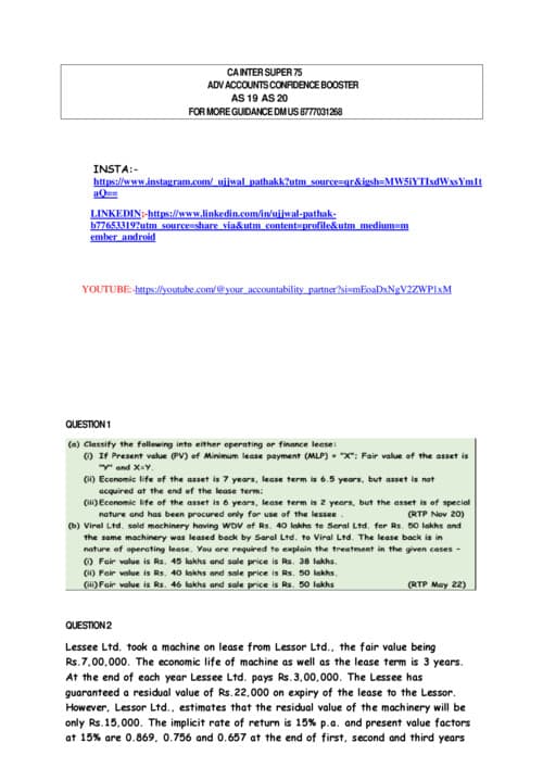 First page of As 19 and As 20