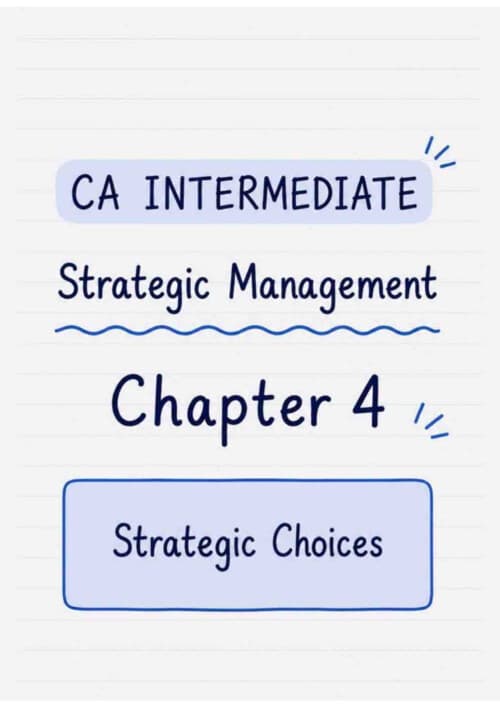 First page of Strategic Management.. chapter 4 ... handwritten notes...!! CA Intermediate examination