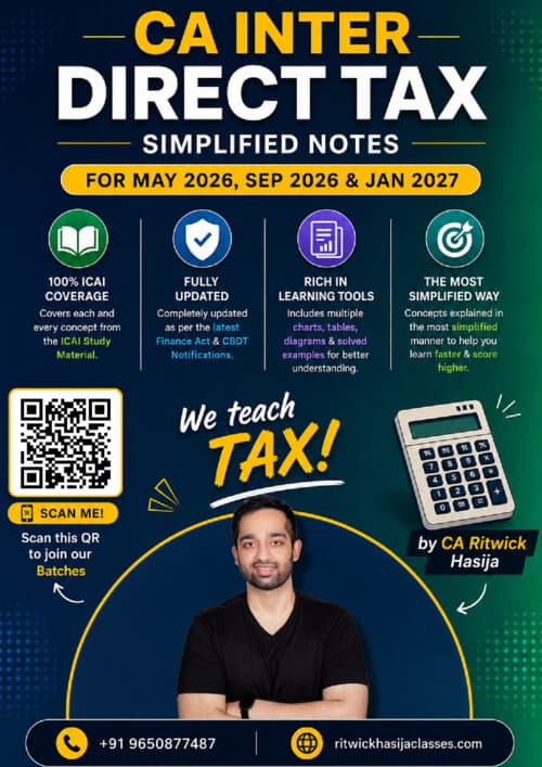 First page of Taxation...CA Intermediate examination..!! Group 1...!! Summary notes...!!