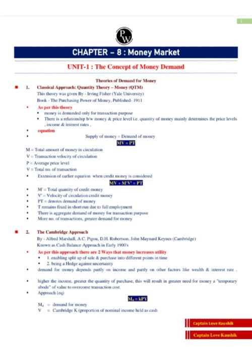 First page of Love Sir's best Business Economics short notes
