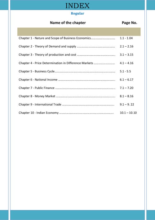 First page of CAFC Economics notes. Detailed summary notes of all chapters. With markings and highlights.