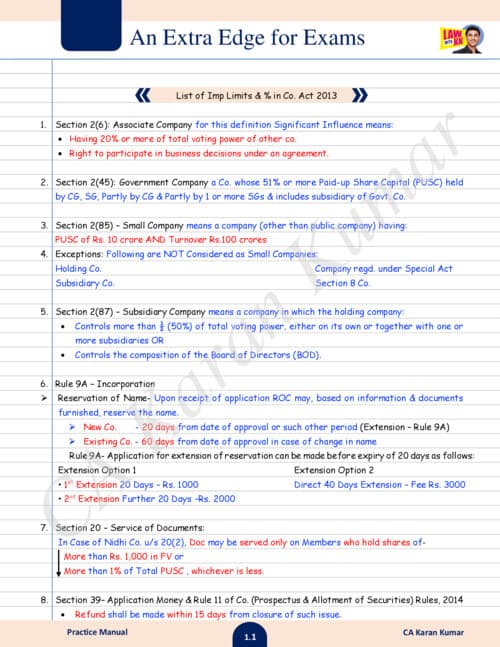 First page of All limits of law CA inter