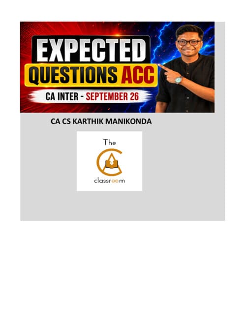 First page of Expected Q - Advance Account - CA CS Karthik Manikonda Sir
