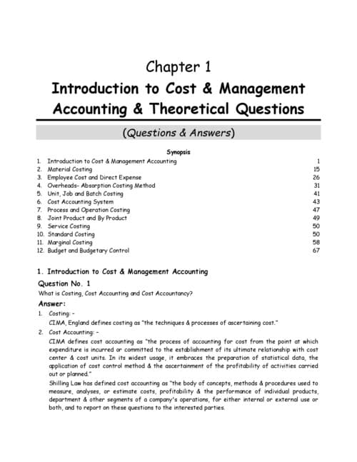 First page of COSTING MAIN BOOK BY UNACADEMY RELEVANT FOR SEP 26 , JANUARY 27 AND MAY 27
