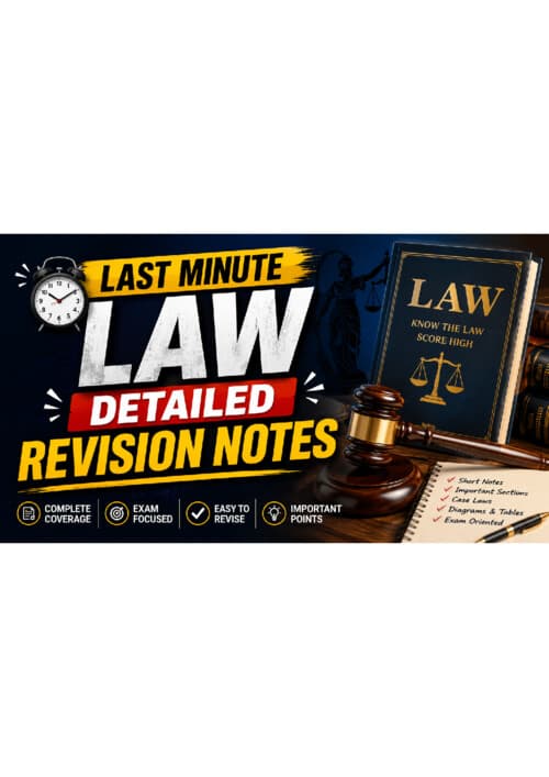 First page of Last minute revision notes of Law By Shantam Sir #sep26exams If anybody wants PW, Vishwas Ca and Parag Sir Classes DM me