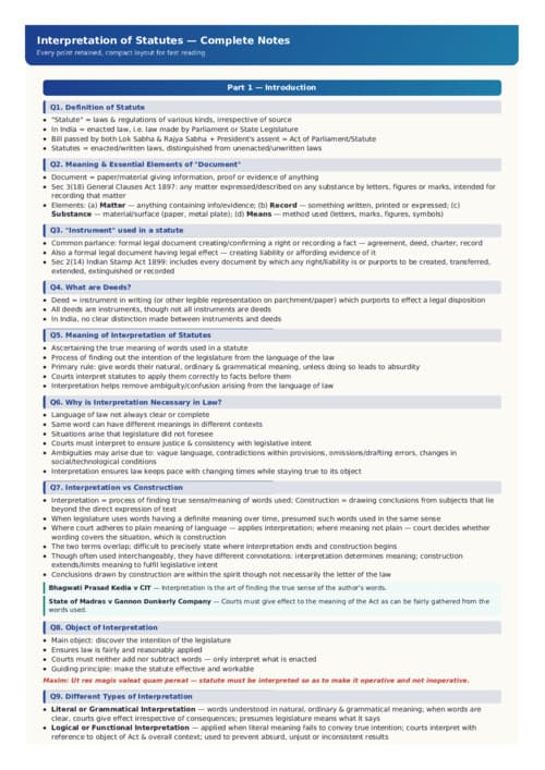 First page of Exam oriented notes full concepts IOS