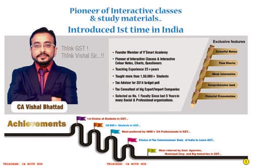 First page of CA INTERMEDIATE INDIRECT TAX [GOODS AND SERVICES TAX | GST] CHARTBOOK BY CA VISHAL BHATTAD FOR MAY, 2026 SEPTMBER, 2026 AND JANAURY, 2027