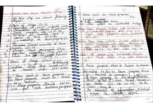 First page of Handwritten notes
