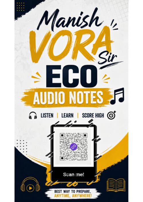 First page of Manish Vora Economics Audio Notes #sep2026exams If anybody wants PW, Gurpreet Sir, Nishant Sir and Ca Parag Gupta Sir Classes DM me