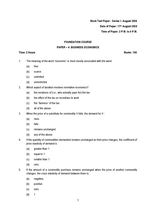 First page of Business economics mtp september 26