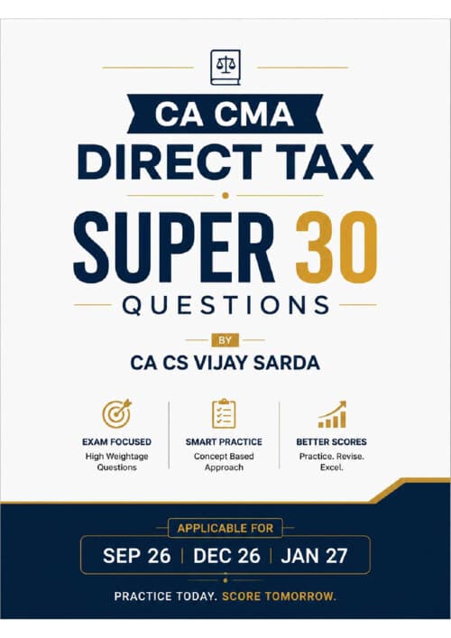 First page of CA INTERMEDIATE DIRECT TAX [INCOME TAX] SUPER 30 BY CA CS VIJAY SARDA FOR SEPTEMBER, 2026 AND JANUARY, 2027