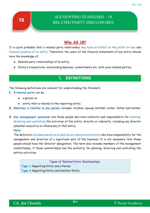 First page of As 18