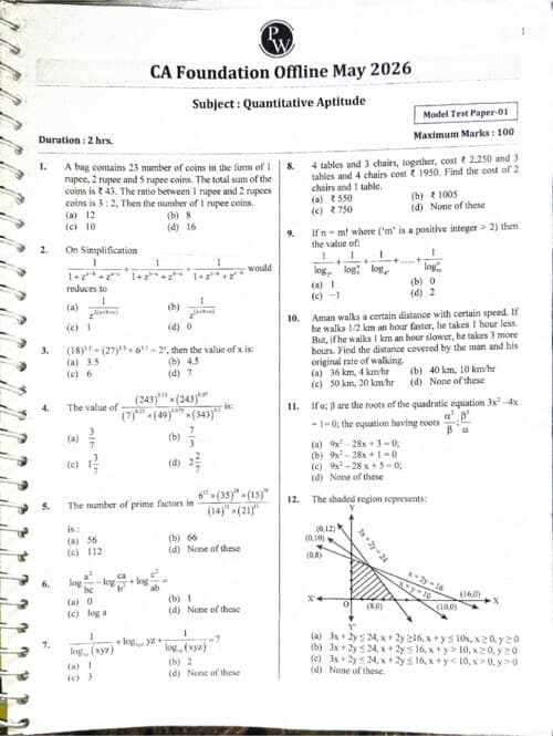 First page of QA practice pepar PW
