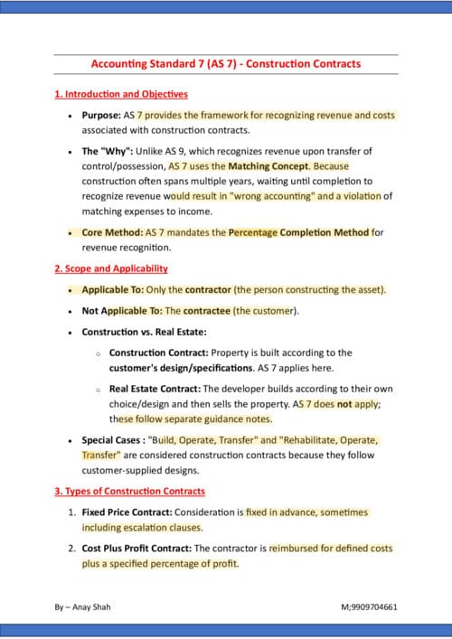 First page of AS 7 Theory