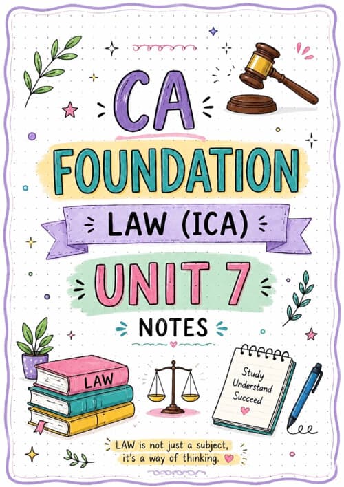 First page of ICA Unit 7 LAST 1.5 days Handwritten Law detailed revision notes If anybody wants PW, Vishwas Ca and Parag Sir Classes DM me ✅