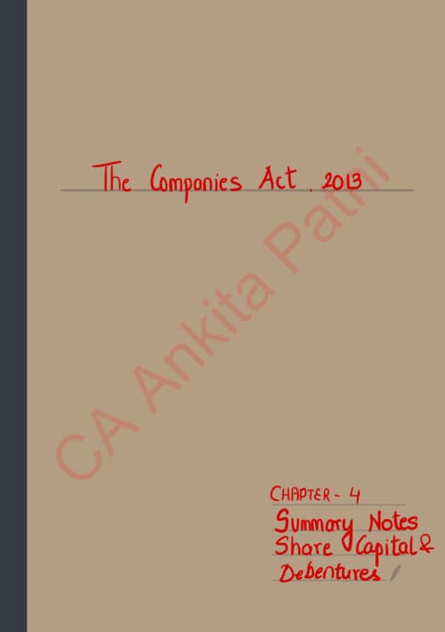First page of Hand written notes of CA Ankita patni ma'am chapter 4