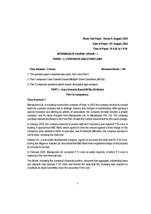 First page of CA inter september 2026 series ll