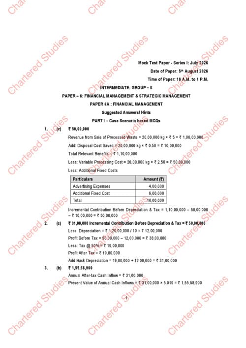First page of CA inter september 2026 MTP series l solutions
