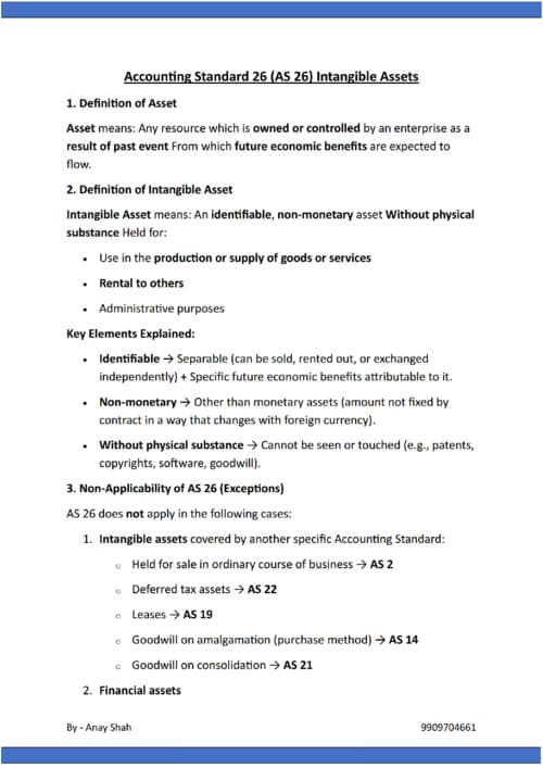First page of AS 26 theory