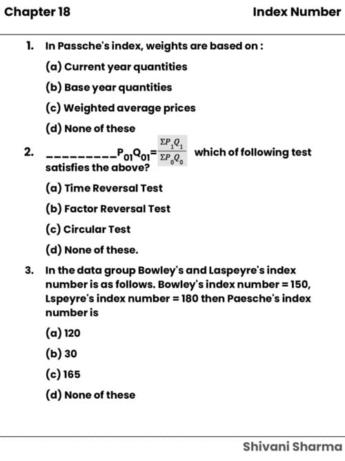First page of Index number practice questions ✨