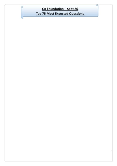 First page of Top 75 questions for sep 26 attempt.