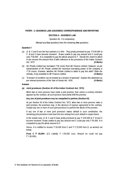 First page of Business laws